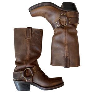 Frye Tan Leather Western Boots